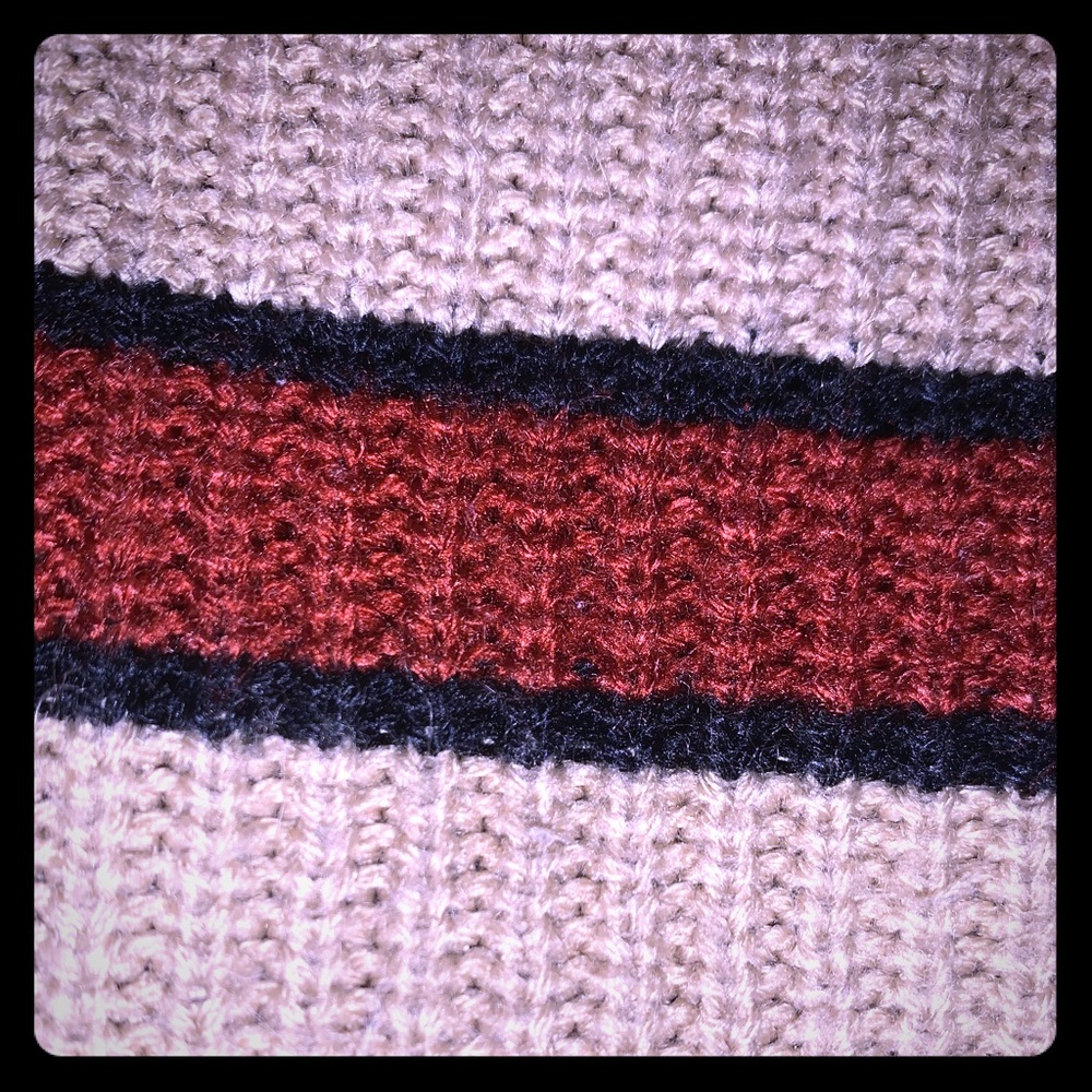 cropped knit striped sweatshirt